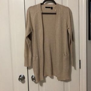 Woven boyfriend cardigan with elbow patches